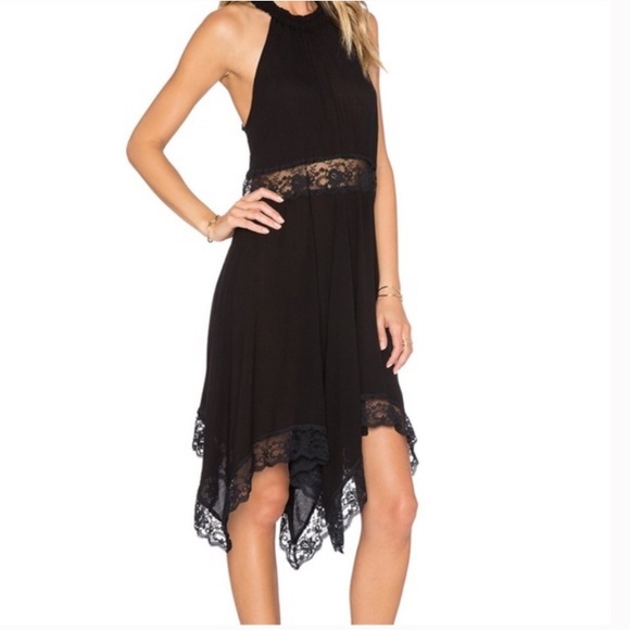 Free People Intimately Go Lightly Slip Lace Dress in Black W-624 Sz XS - Picture 1 of 10
